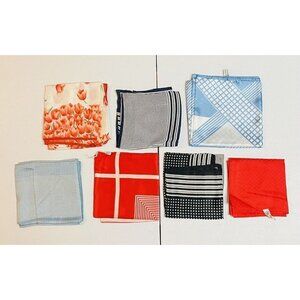 7 Vintage Baar And Beards Womens Square Designer Colorful Floral Dots Scarves